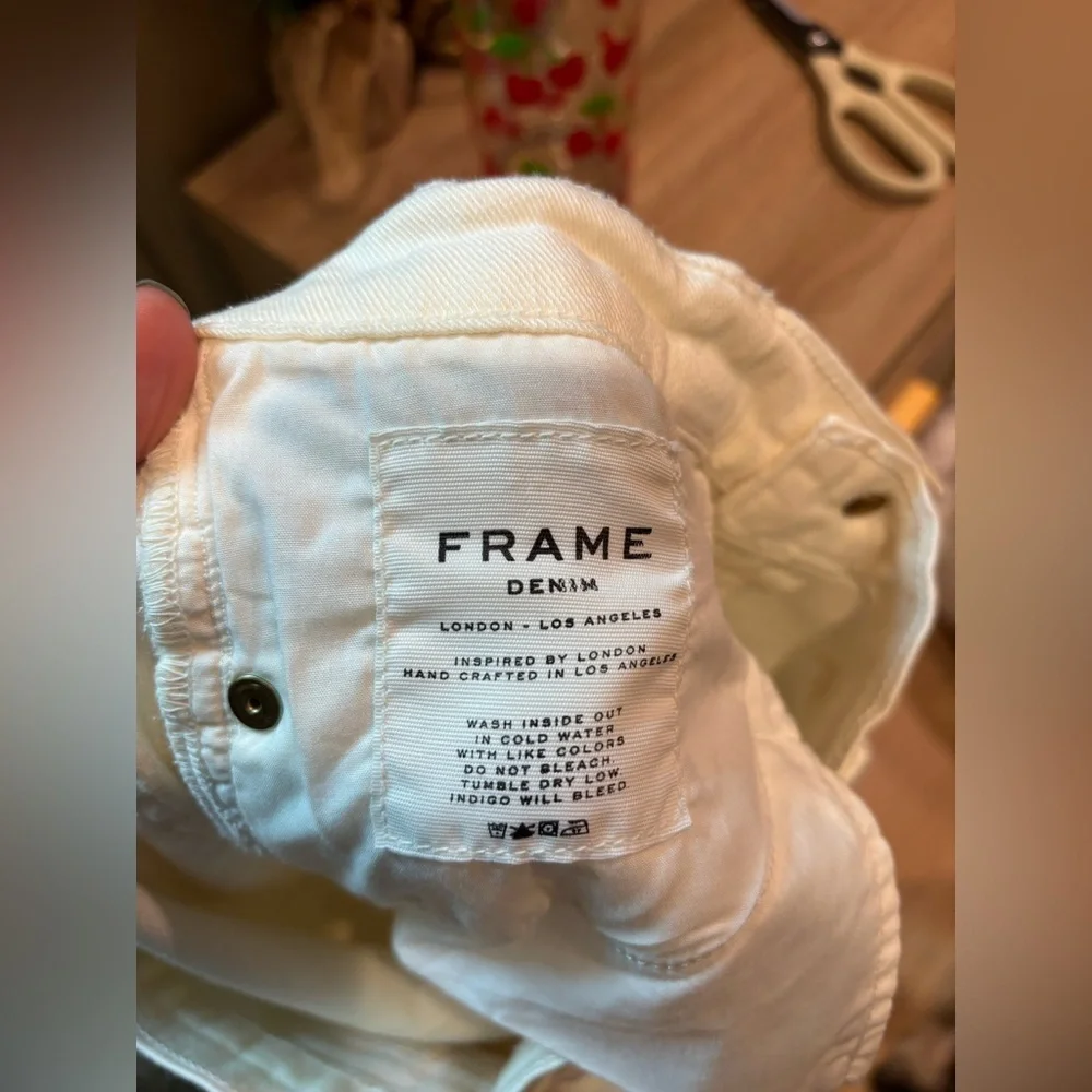 Frame Women’s Inez & Vinoodh Flared Ivory Jeans Size 27 - Picture 9 of 10